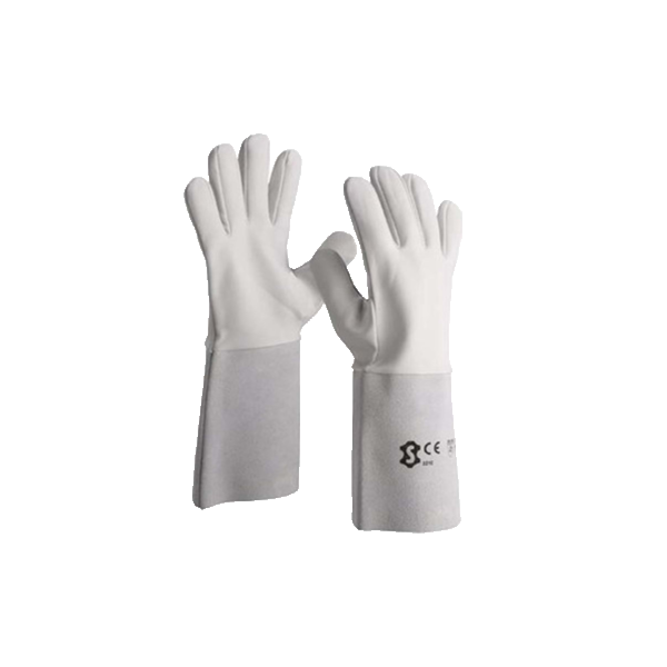 Bay-El Kokusuz Deri Argon Kaynakçı Eldiveni Beyaz 10'' El170 resmi