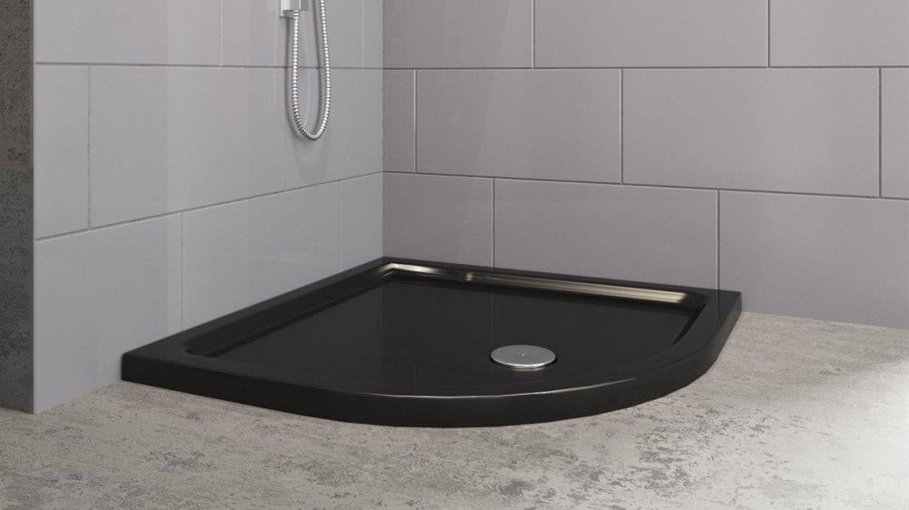 Aquanil Tulpar Oval Flat Duş Teknesi Siyah 70x70cm resmi