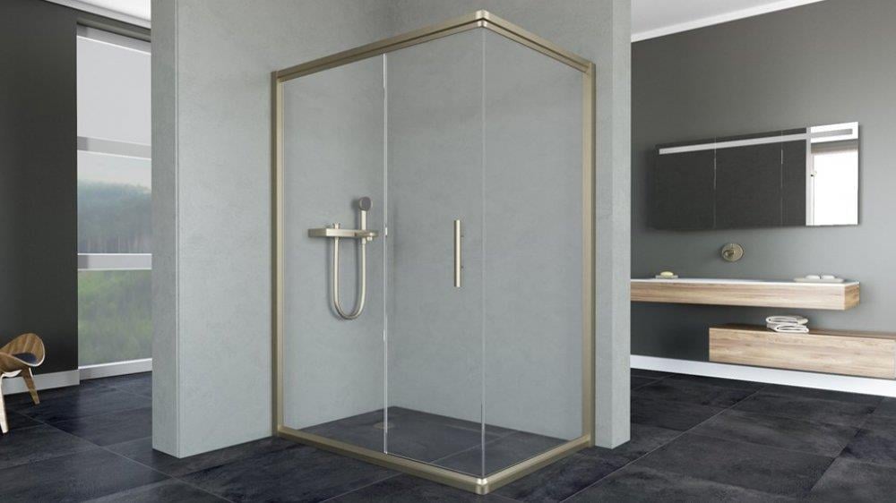 Aqunail Minnesota 6mm Dikdörtgen Bronz Profil Şeffaf Cam Duşakabin 70x110cm resmi