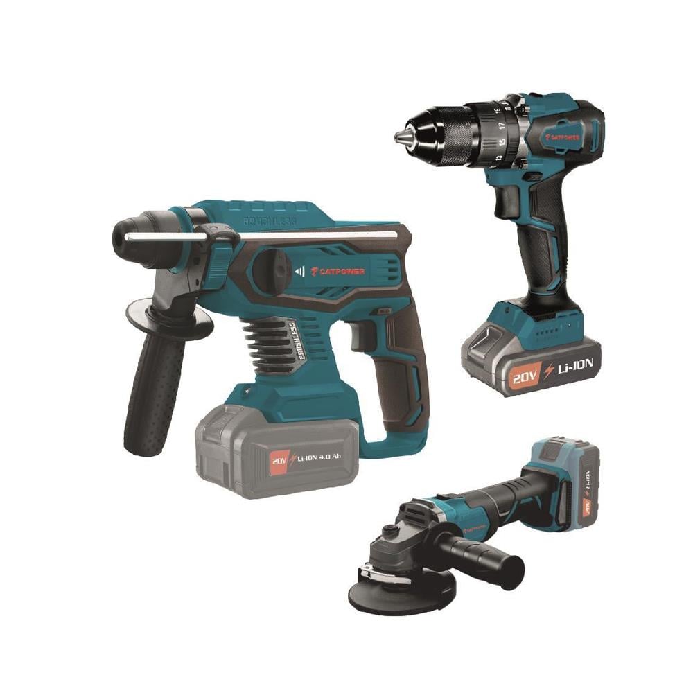 Catpower 4130 3'lü Set Akülü Vidalama, Kırıcı, Taşlama 20v (Akü ve şarj cihazı hariç) resmi