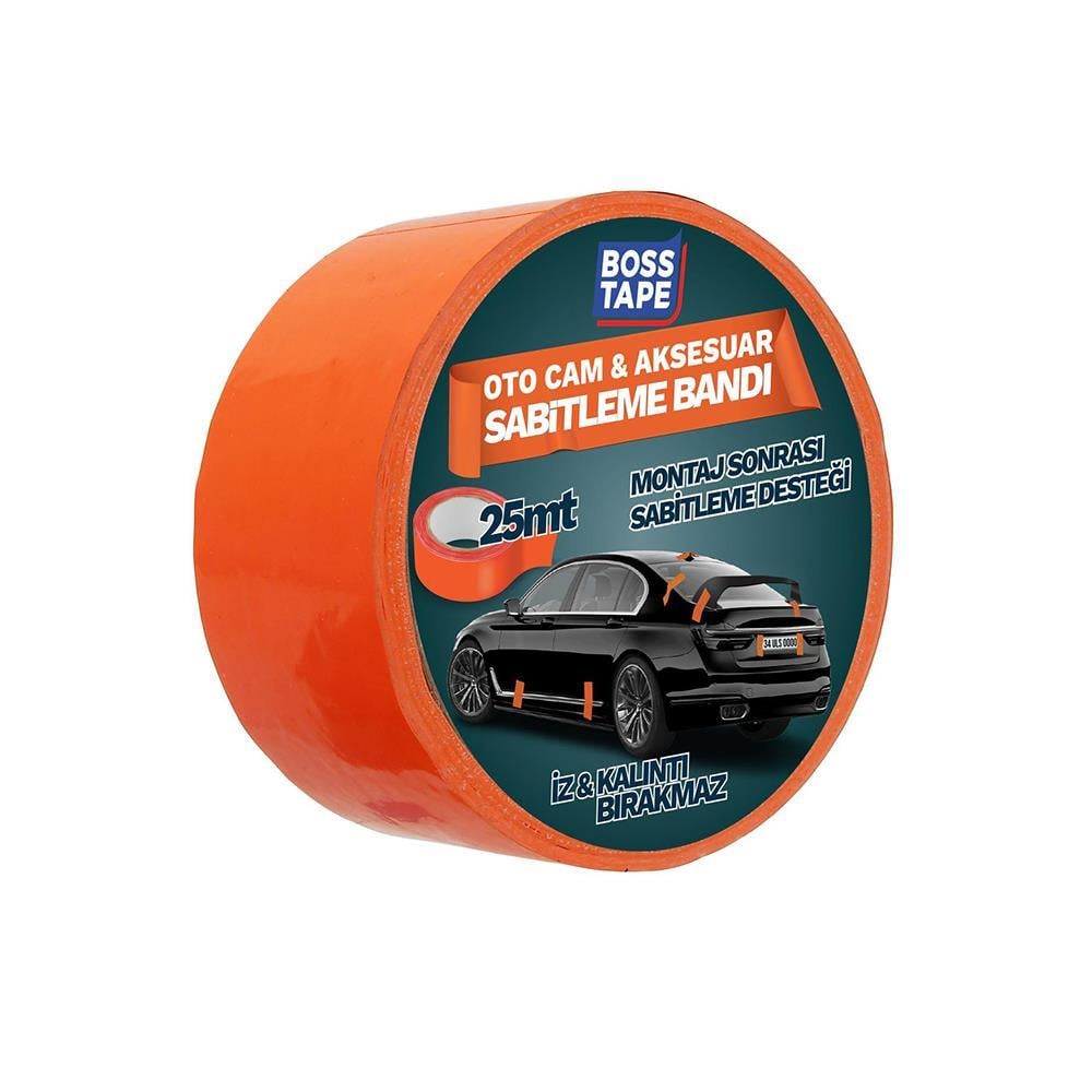Boss Tape Oto Cam ve Aksesuar Sabitleme Bandı 45mmx25 mt Turuncu resmi