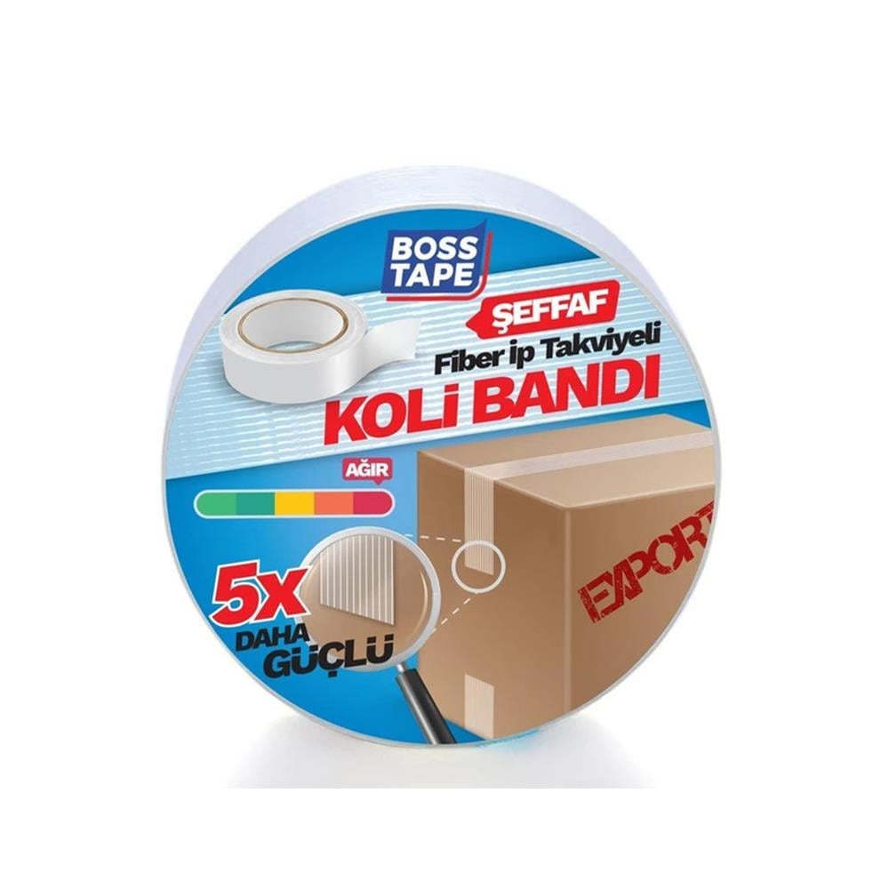 Boss Tape İp Takviyeli Çok Güçlü Koli Bandı 45mmx25mt resmi
