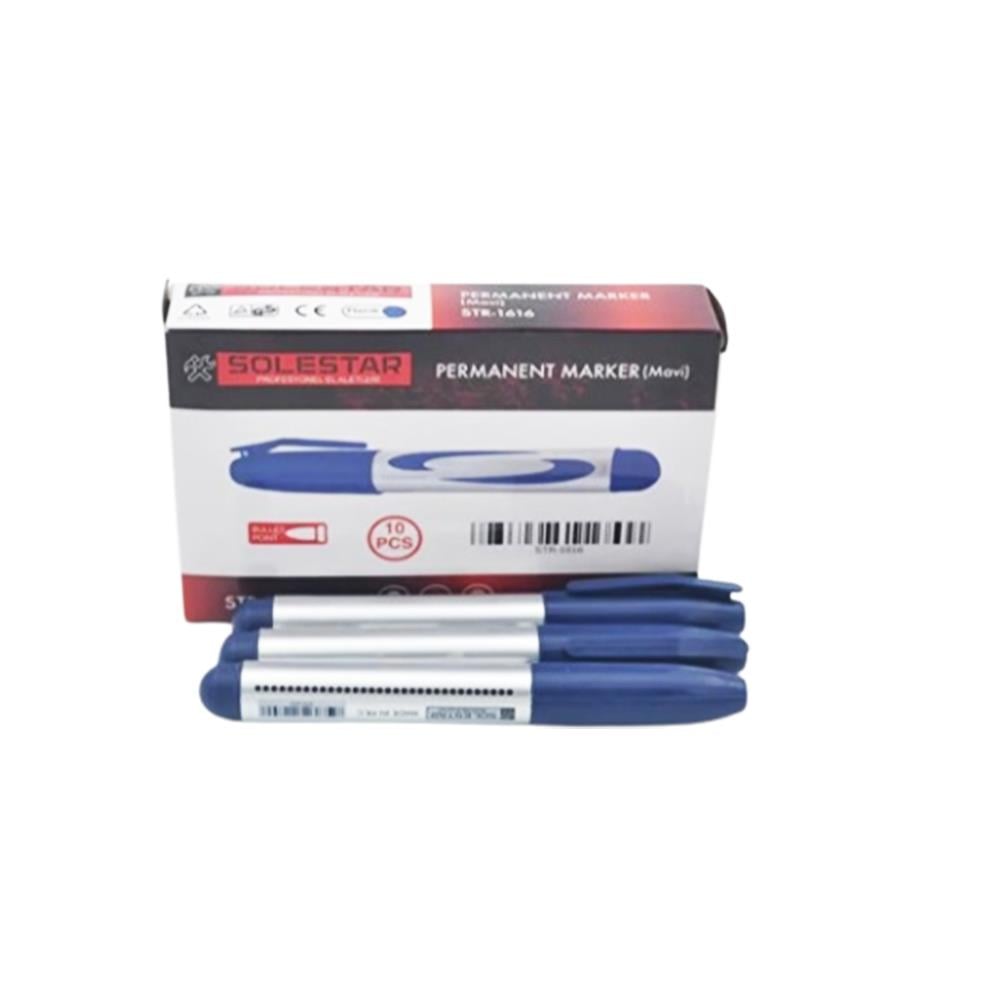 Solestar Koli Kalemi Permanent Marker - Mavi resmi