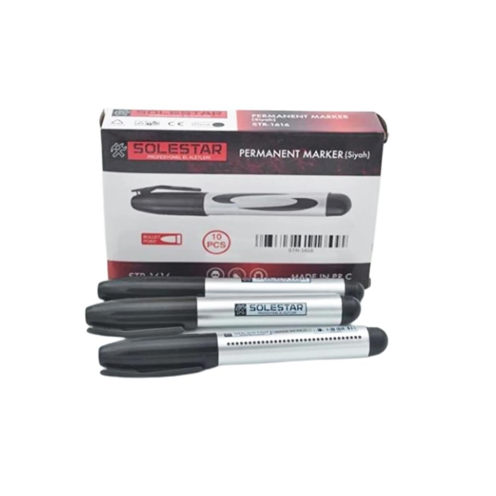 Solestar Koli Kalemi Permanent Marker - Siyah resmi