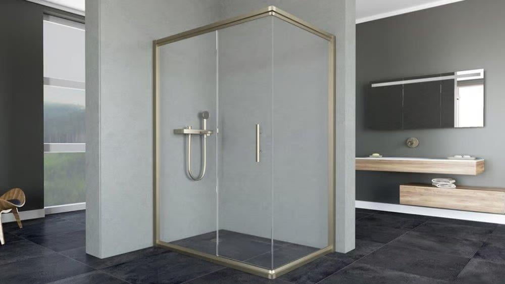 Aqunail Minnesota 6mm Dikdörtgen Bronz Profil Şeffaf Cam Duşakabin 70x120cm resmi