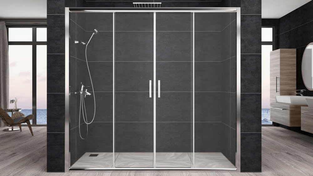 Aquanil Trend 6mm İki Duvar Arası Krom Profil Şeffaf Cam Duşakabin 176-200cm Arası resmi