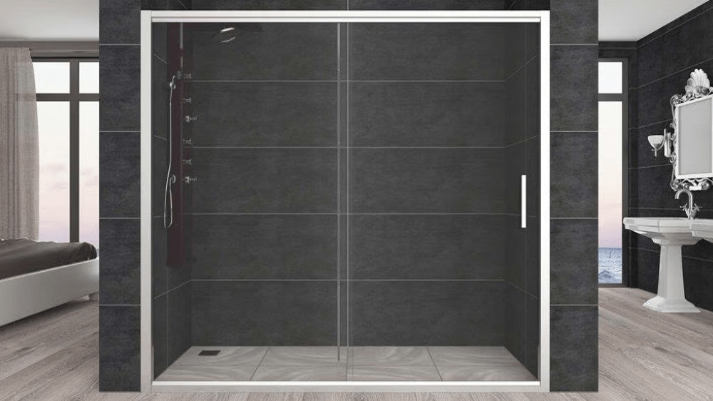 Aquanil Carmen 6mm İki Duvar Arası Krom Profil Şeffaf Cam Duşakabin 136-160cm Arası resmi