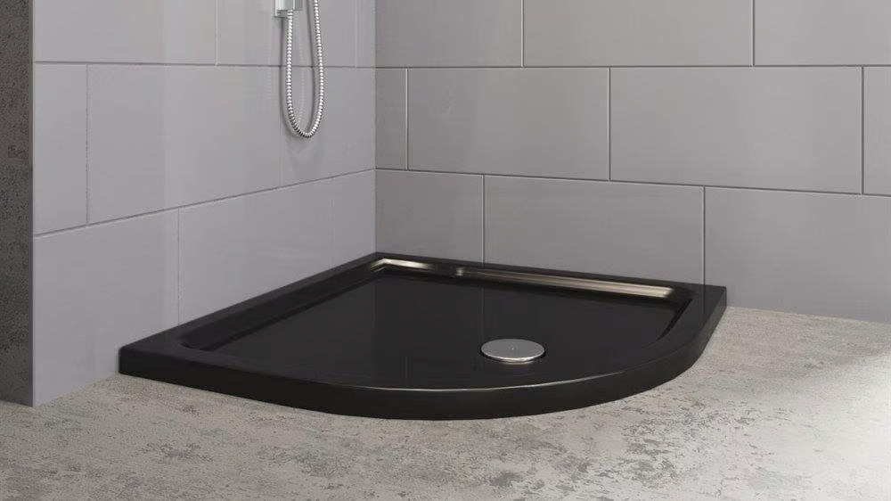 Aquanil Tulpar Oval Flat Duş Teknesi Siyah 90x90cm resmi