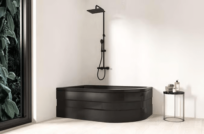 Aquanil Pina Asimetrik Küvet Siyah 75x170cm resmi