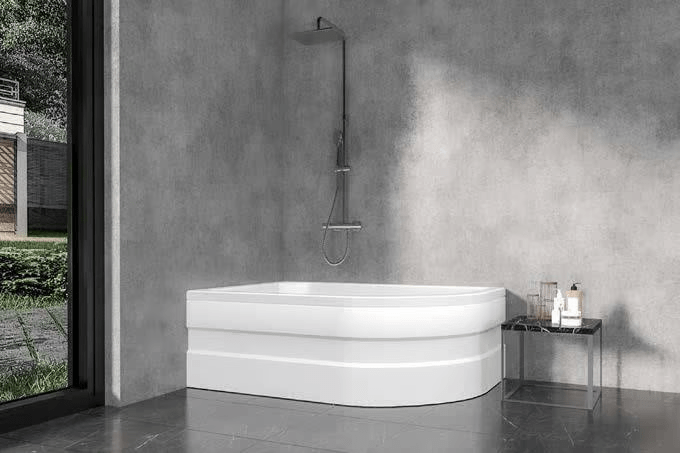 Aquanil Tureng Asimetrik Küvet Beyaz 90x140cm resmi