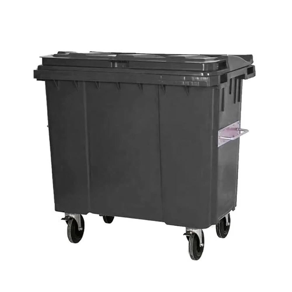660 Lt Tekerlekli Çöp Konteyner Gri CTK-6601 resmi