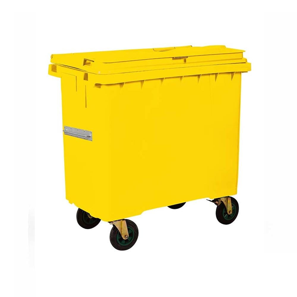 660 Lt Tekerlekli Çöp Konteyner Sarı CTK-6601 resmi