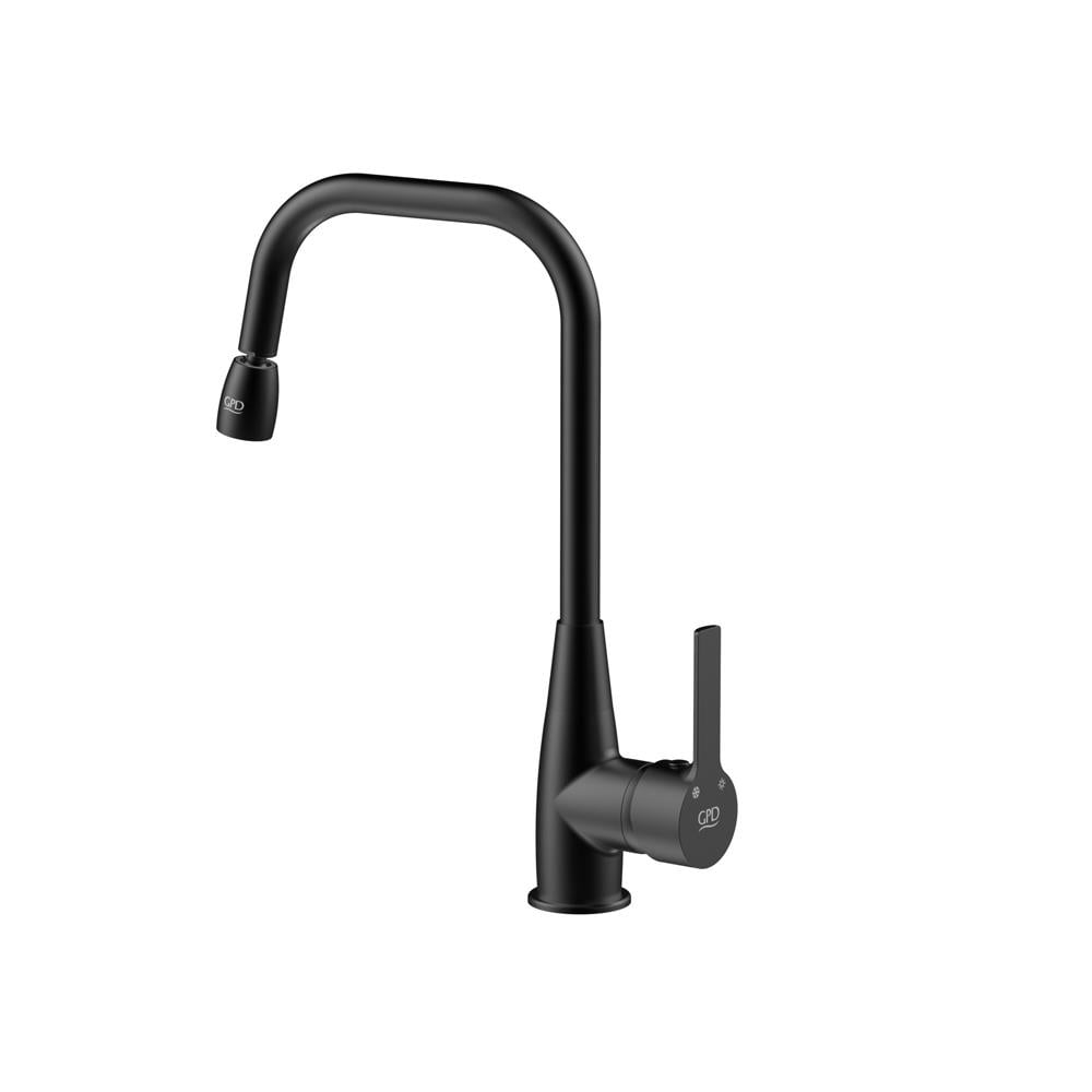 GPD Solus Döner L Borulu Eviye Bataryası Siyah Mte56-s resmi