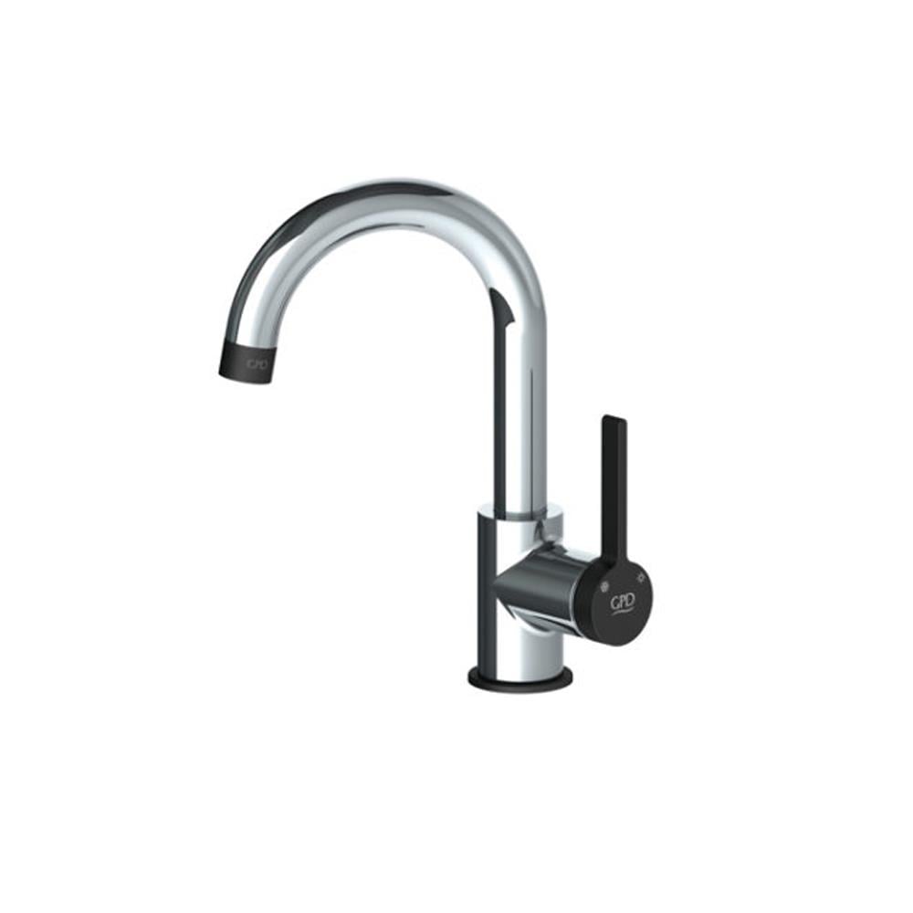 GPD Gildo Tek Gövde Lavabo Bataryası Krom-siyah Mtl165-k-s resmi