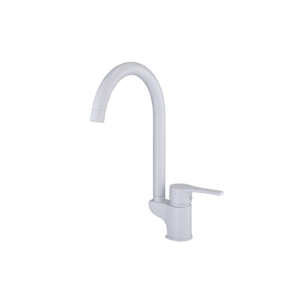 GPD Atros Tek Gövde Eviye Bataryası Beyaz Granit Mte65-bg resmi