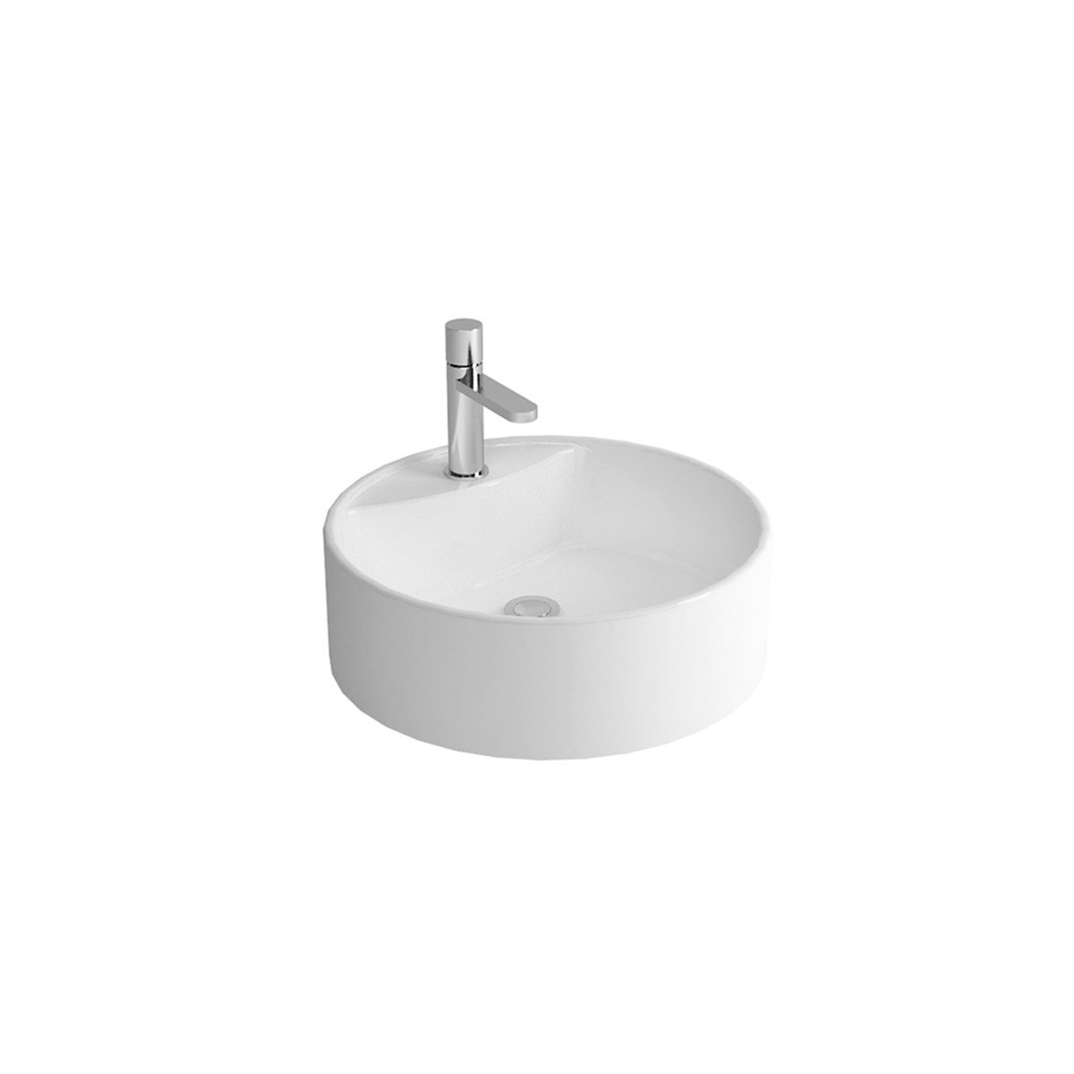 Newarc Tezgah Üstü Batarya Delikli Zunih Lavabo 48,5X15Cm 5017 resmi