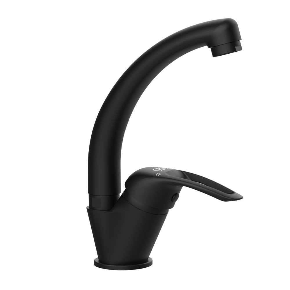 GPD Adrio Tek Gövde Lavabo Bataryası Siyah Mtl120-s resmi