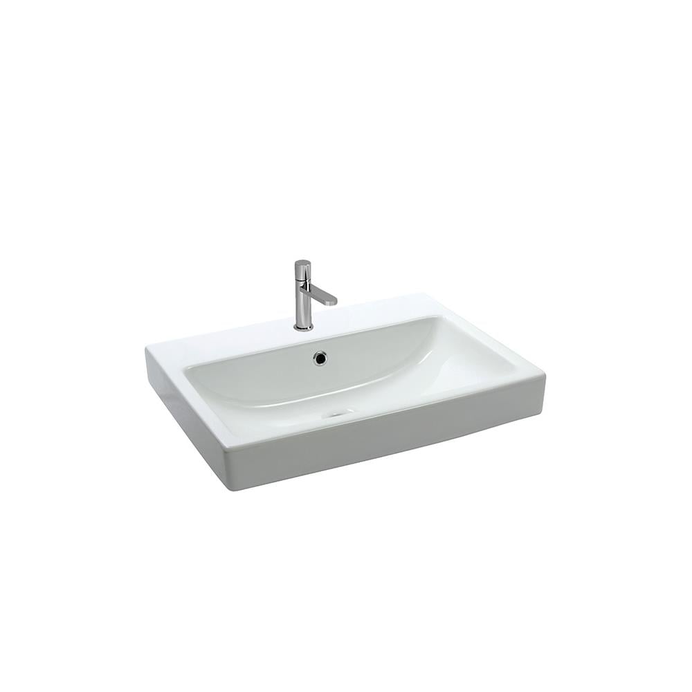 Newarc Tezgah Üstü Batarya Delikli Aqua Lavabo 60X46X9Cm 5022 resmi