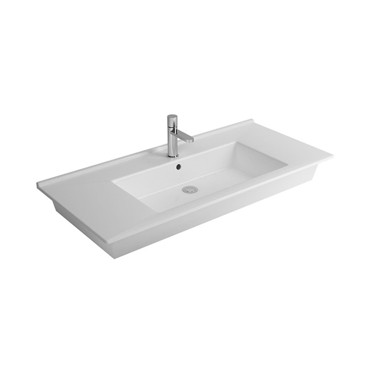 Newarc Etajerli Lavabo Silver Slim 80X45X2,5Cm 501080 resmi