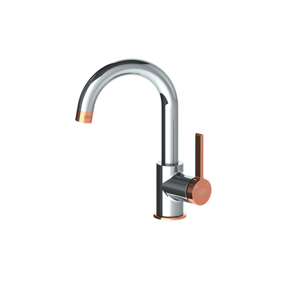 GPD Gildo Tek Gövde Lavabo Bataryası Krom-rose Gold Mtl165-k-r resmi