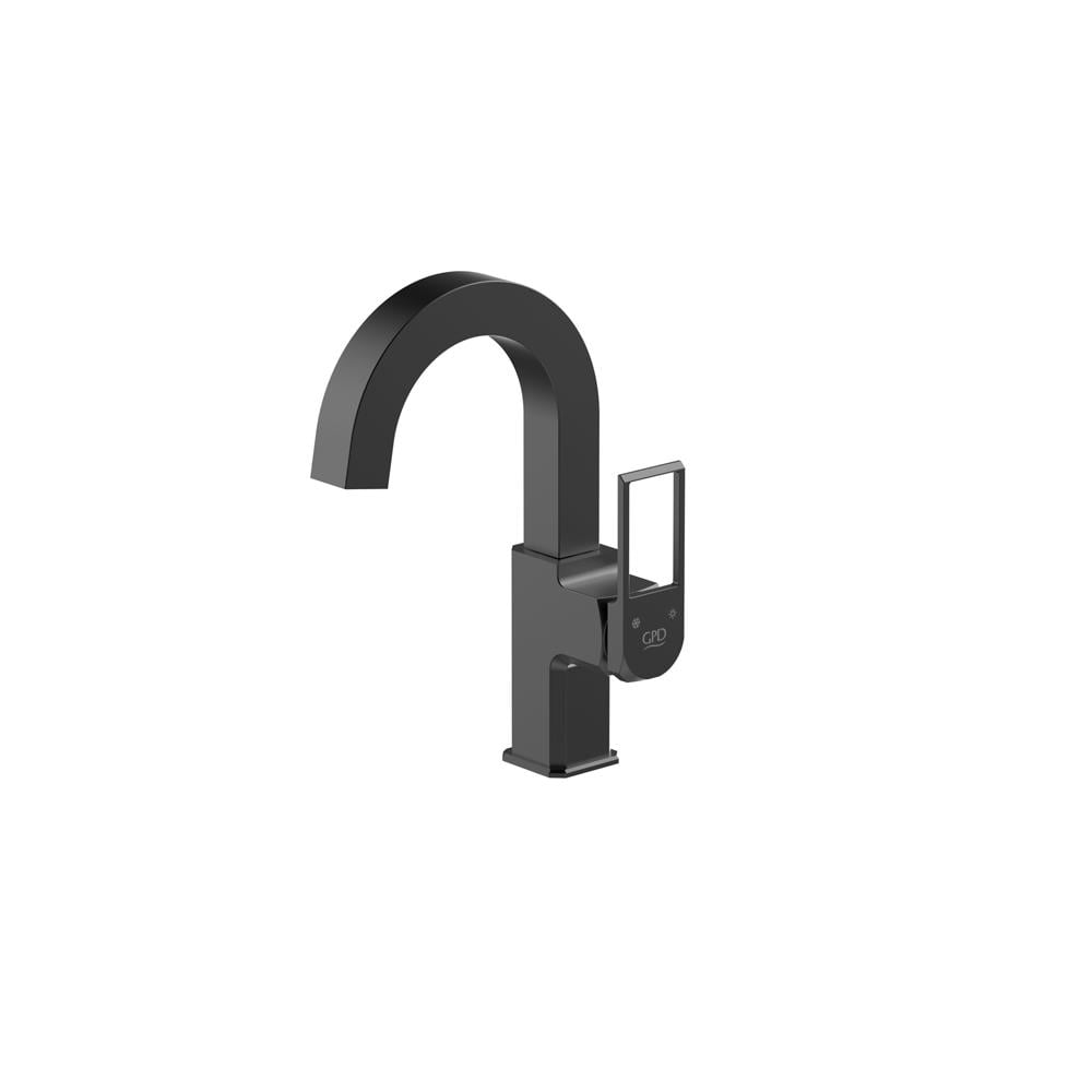 GPD Quadro Tek Gövde Lavabo Bataryası Siyah Mtl190-s resmi