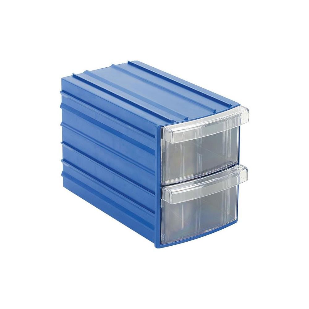 Sembol Plastik Oval İki Çekmeceli Kutu Y 92 95x155x111mm Mavi-Şeffaf resmi