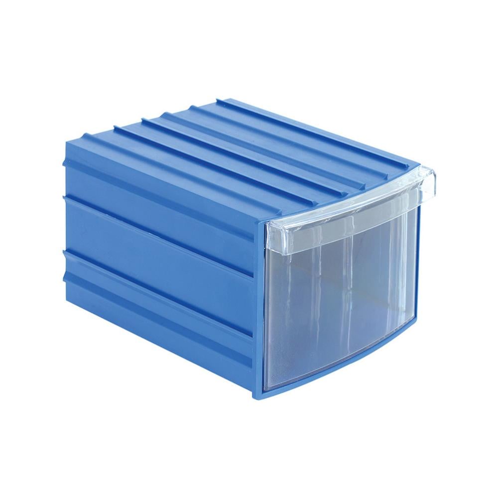 Sembol Plastik Oval Tek Çekmeceli Kutu Y 110 111x155x95mm Mavi-Şeffaf resmi