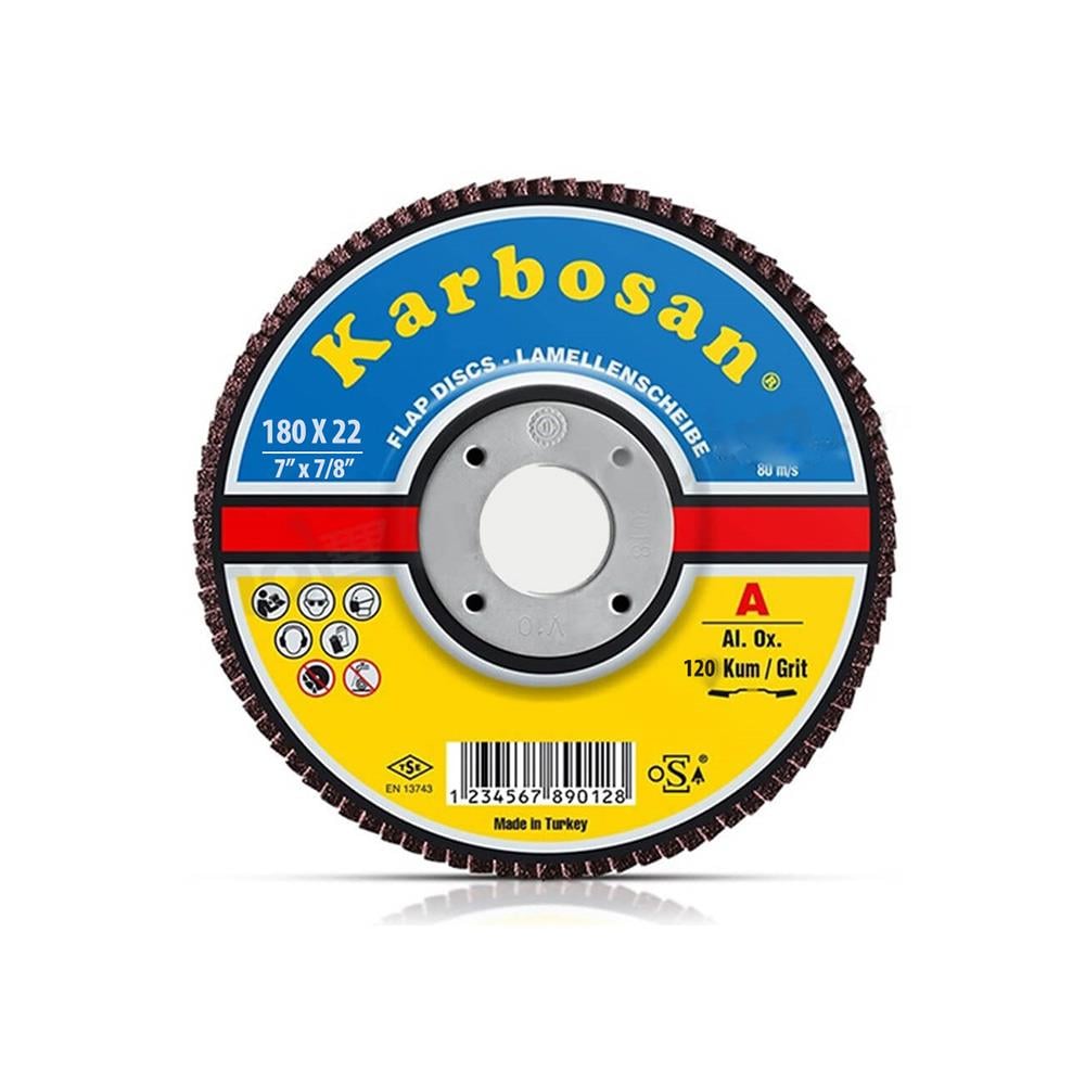 Karbosan Flap Disk 180 mm 120 Kum 30590 resmi