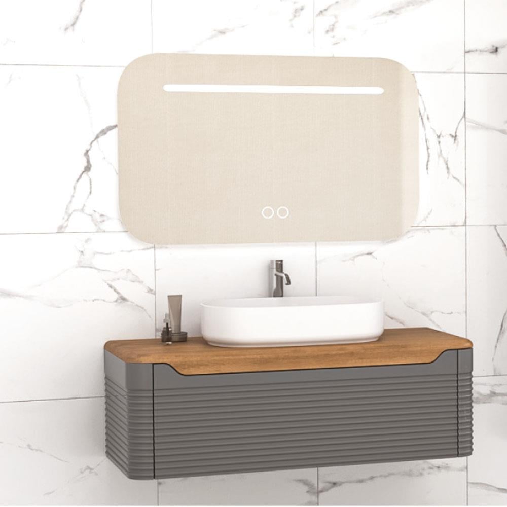 Aquanil Ardino 110 Cm Banyo Dolabı - Antrasit resmi