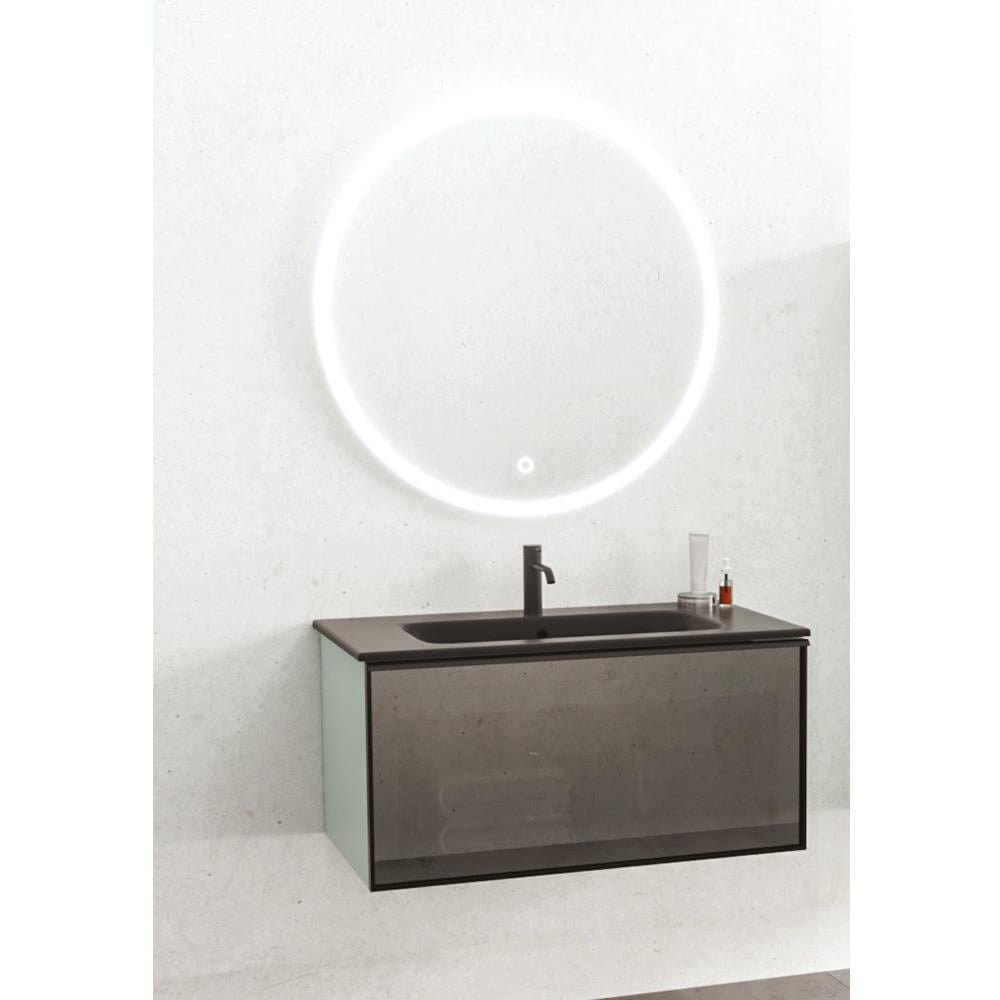 Aquanil Aston 80 Cm Siyah Lavabolu Banyo Dolabı - Siyah/Adaçayı Yeşili resmi