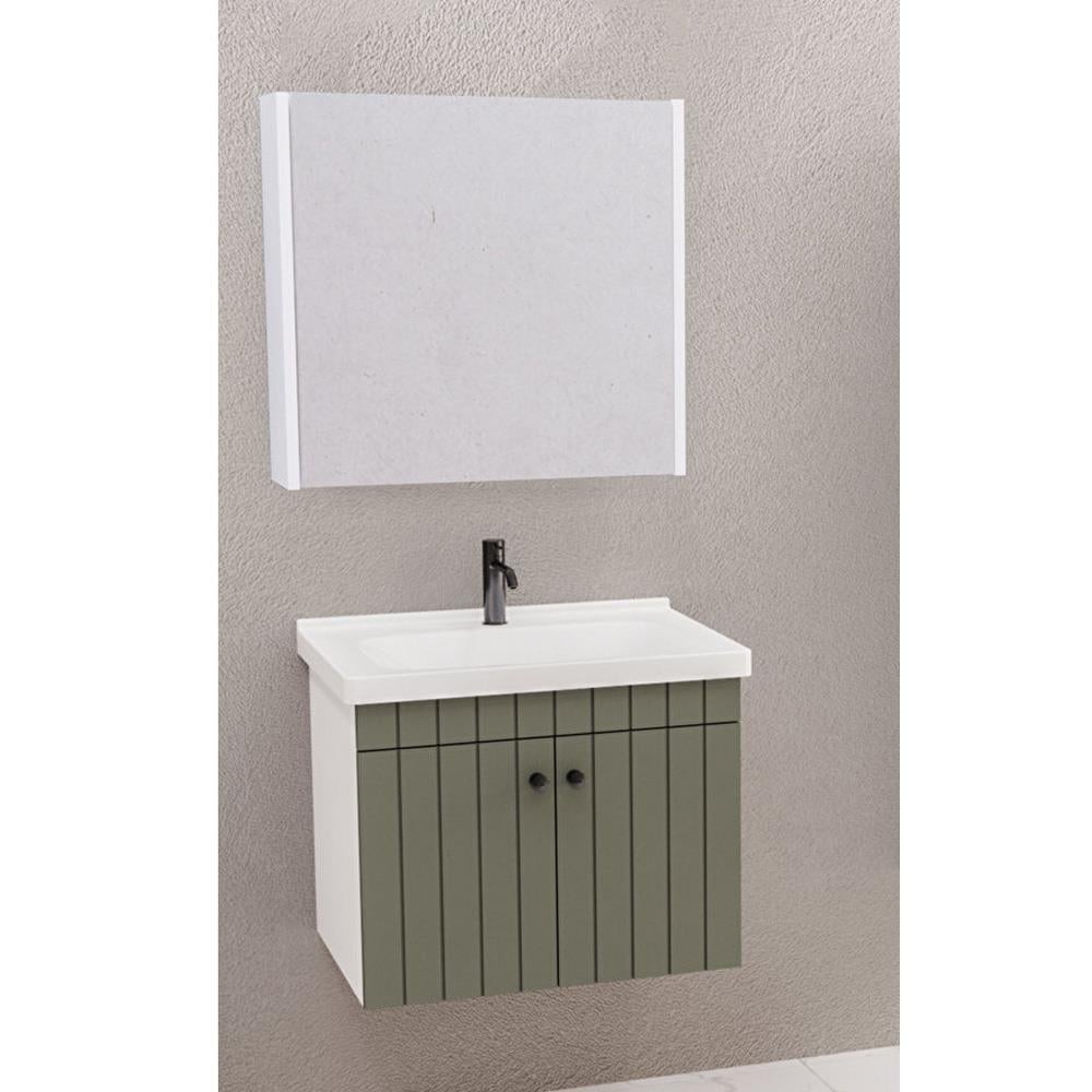 Aquanil Avien 65 Cm Bgn Banyo Dolabı - Yeşil/Beyaz resmi