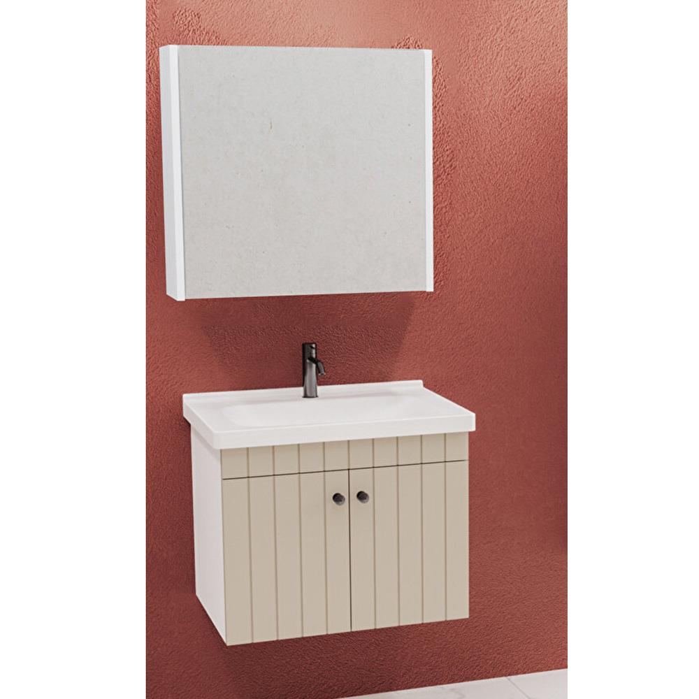 Aquanil Avien 65 Cm Bgn Banyo Dolabı - Krem/Beyaz resmi