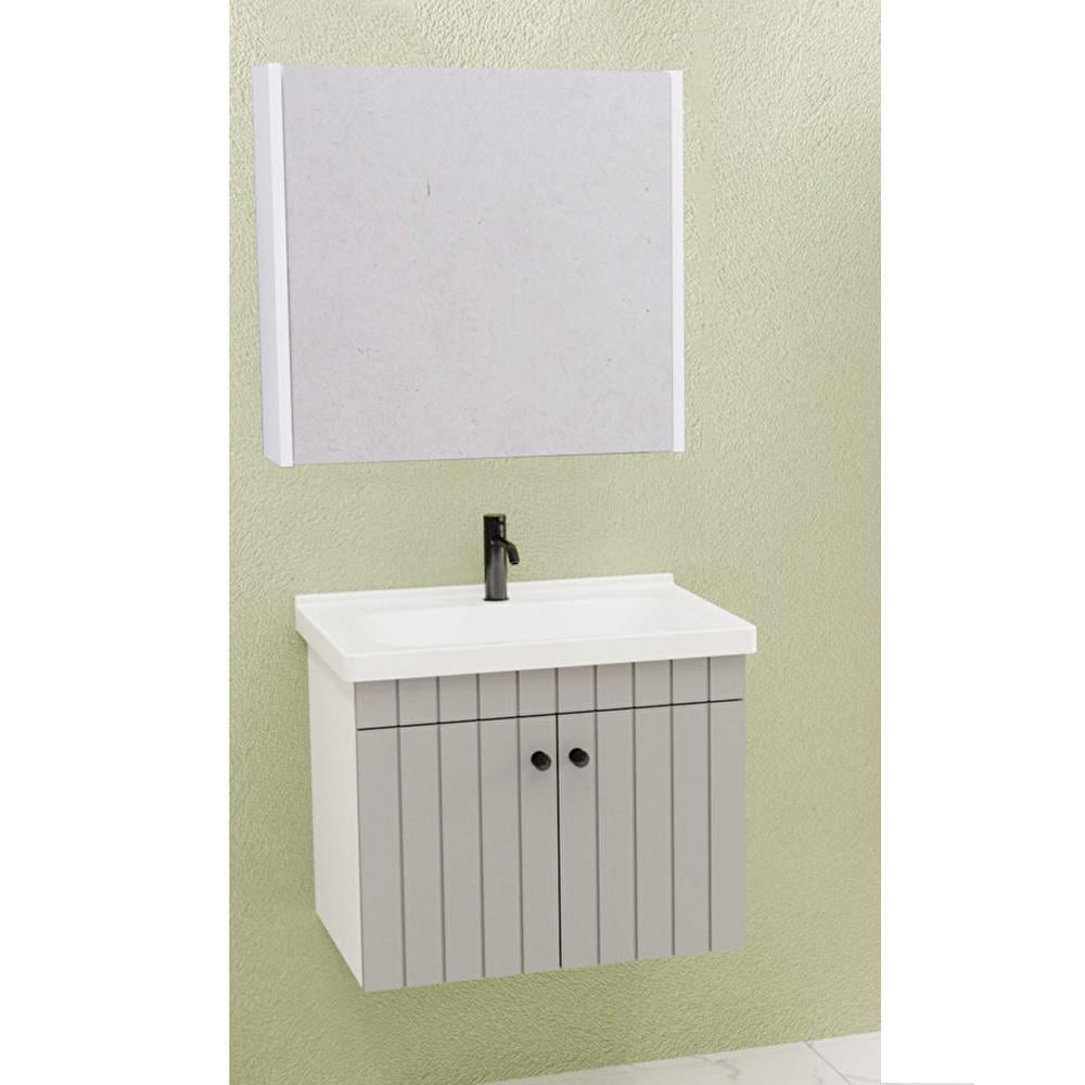 Aquanil Avien 65 Cm Bgn Banyo Dolabı - Gri/Beyaz resmi