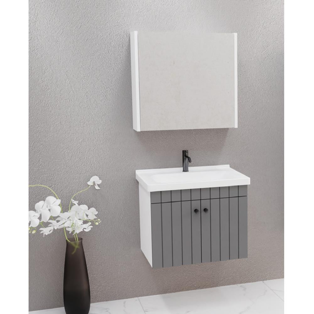 Aquanil Avien 65 Cm Bgn Banyo Dolabı - Antrasit/Beyaz resmi