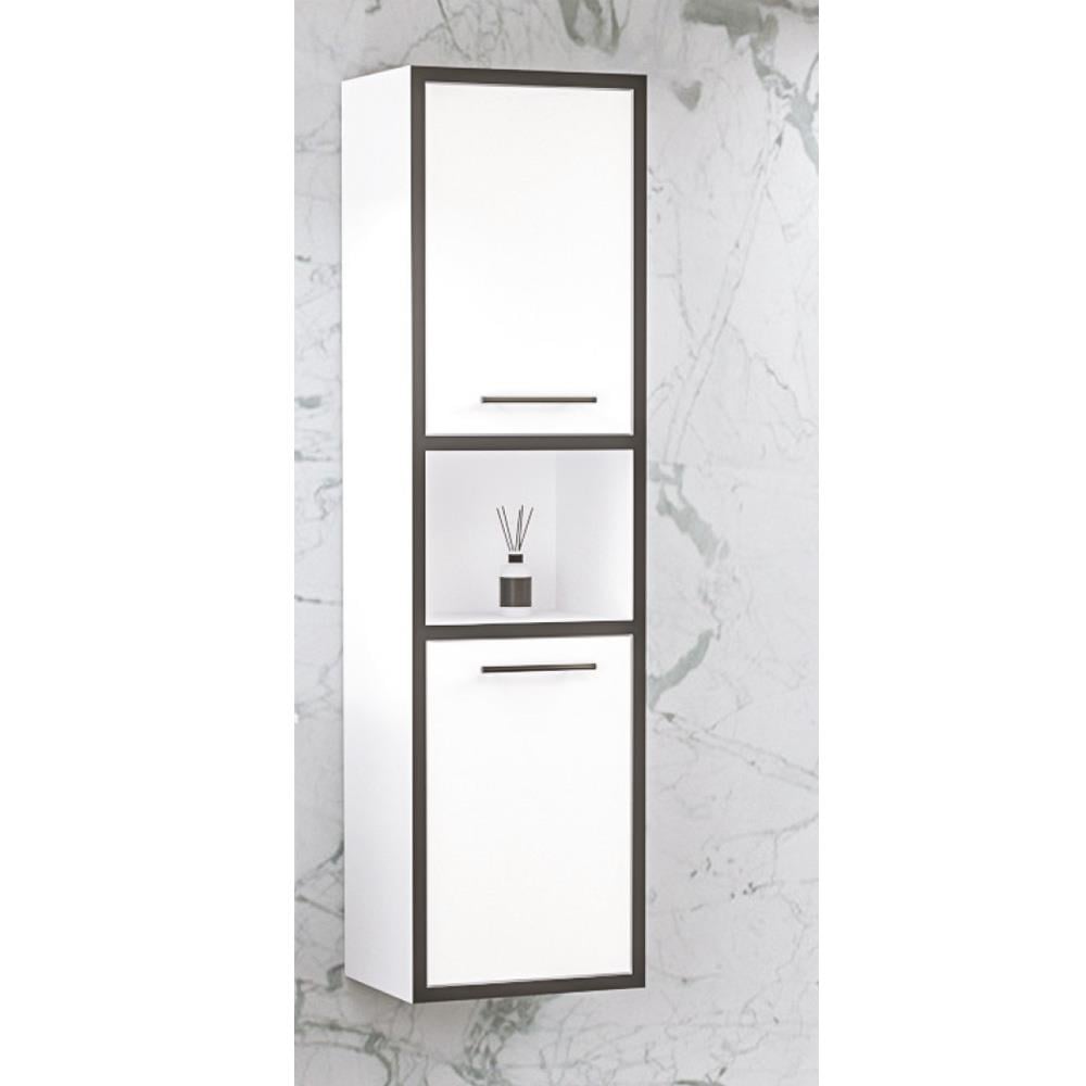 Aquanil Asya Boy Dolabı - Beyaz/Siyah resmi