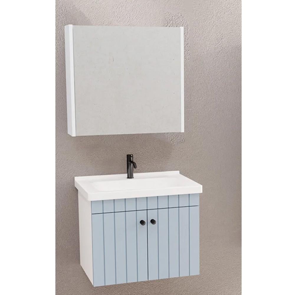 Aquanil Avien 65 Cm Bgn Banyo Dolabı - Mavi/Beyaz resmi