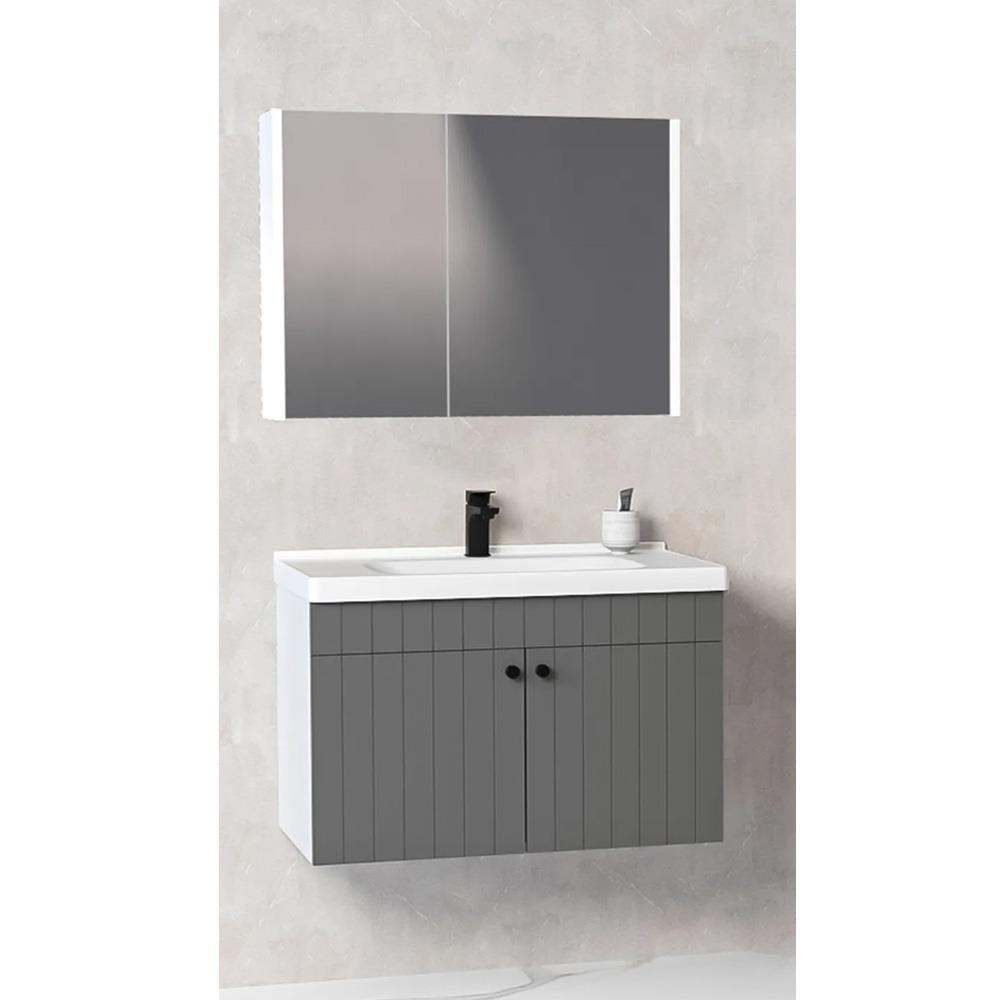 Aquanil Avien 80 Cm Bgn Banyo Dolabı - Antrasit/beyaz resmi