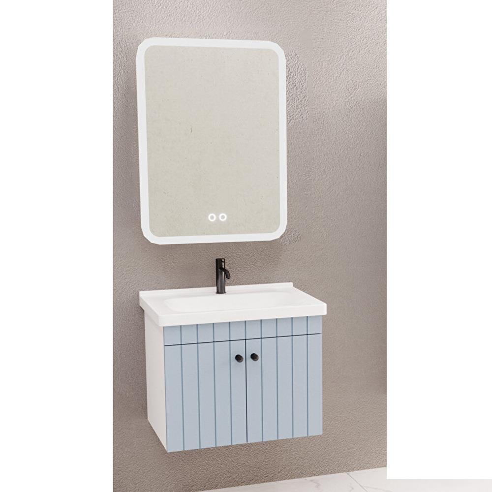 Aquanil Avien 65 Cm Cmr Banyo Dolabı - Mavi Beyaz resmi