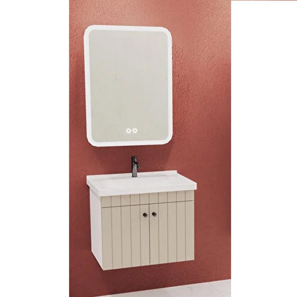 Aquanil Avien 65 Cm Cmr Banyo Dolabı - Krem/Beyaz resmi