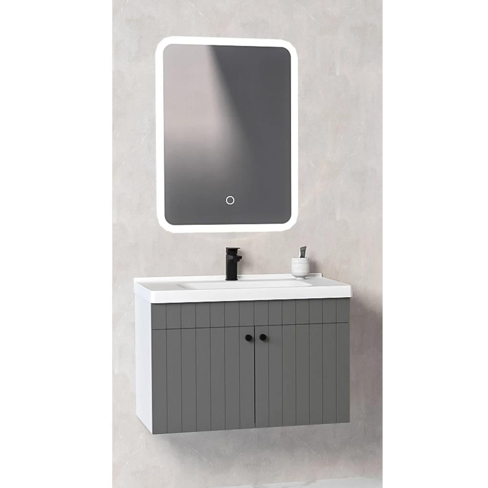 Aquanil Avien 80 Cm Cmr Banyo Dolabı - Antrasit/Beyaz resmi