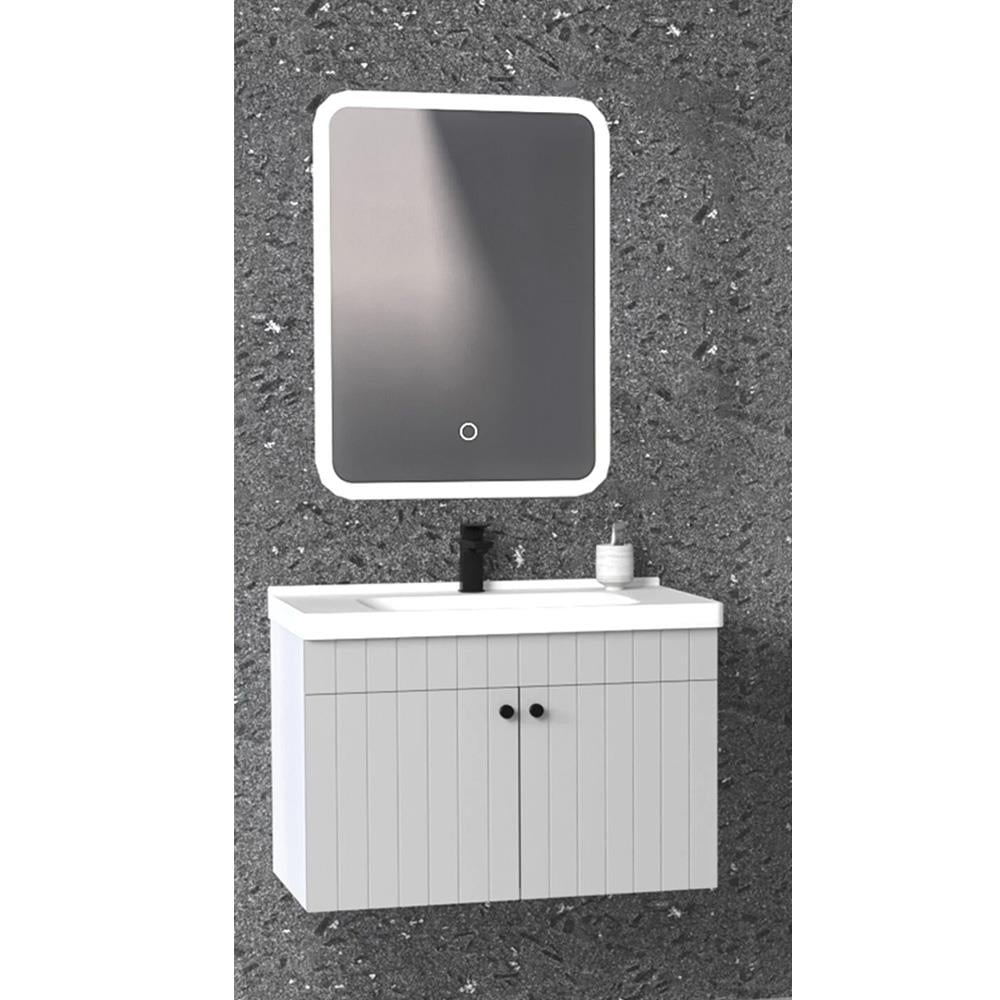 Aquanil Avien 80 Cm Cmr Banyo Dolabı - Gri/Beyaz resmi