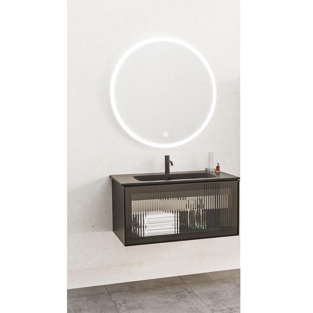 Aquanil Lilium 80 Cm Siyah Lavabolu Banyo Dolabı - Siyah resmi