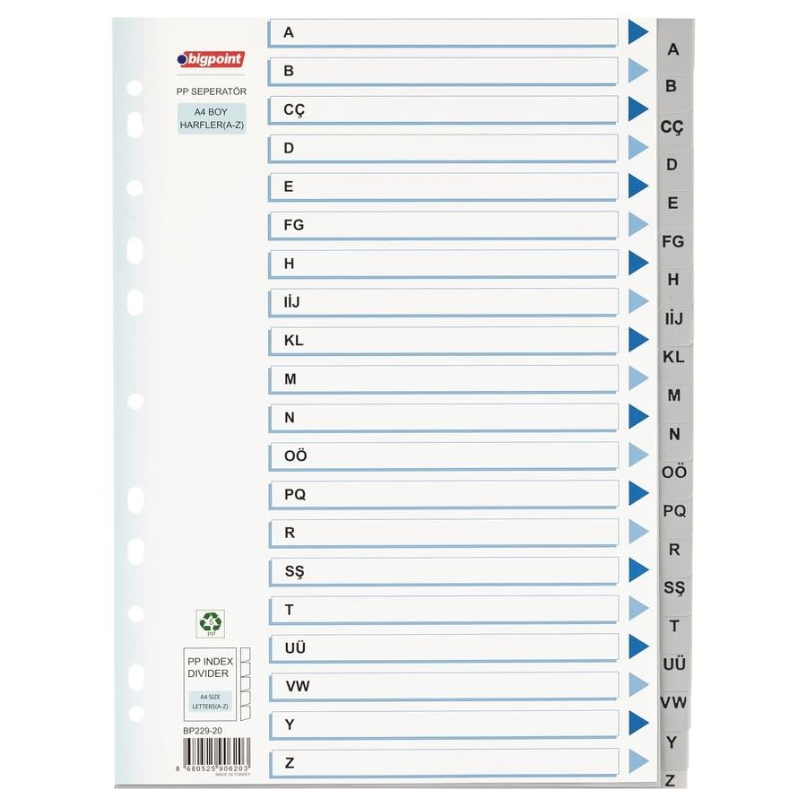 Bigpoint PP Seperatör Harfler A-Z resmi