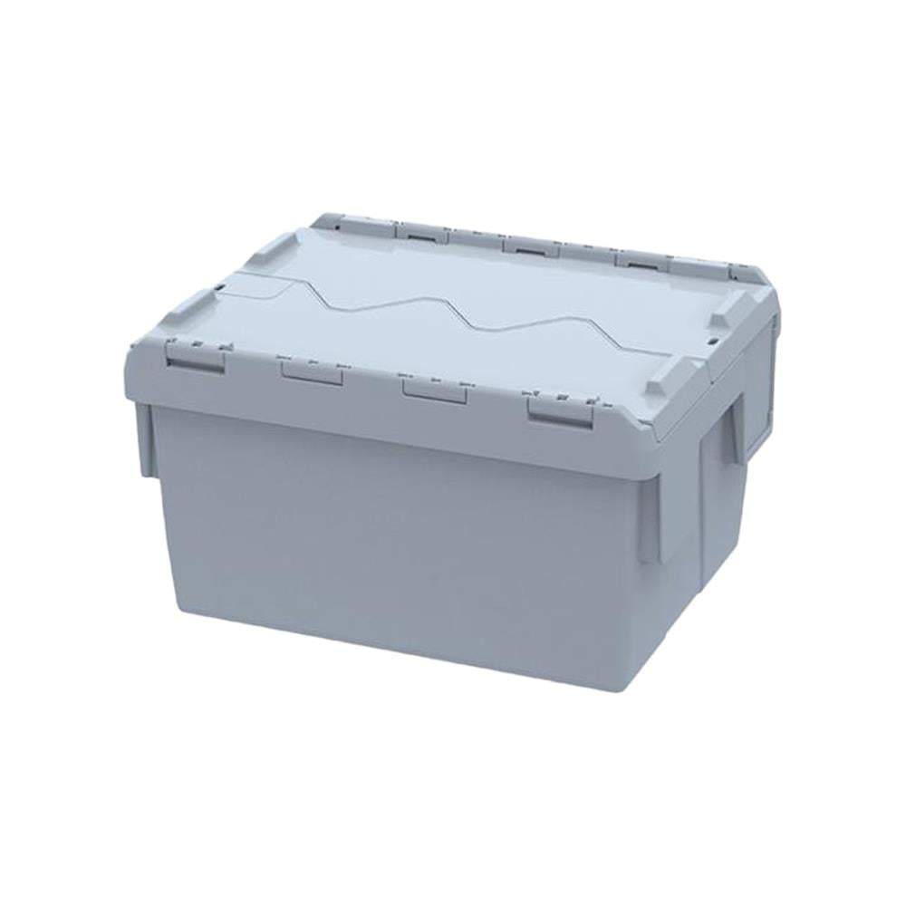 Sembol Plastik SPKM 4321 Kapaklı Konik Menteşeli Kasa Gri 300x400x215mm resmi