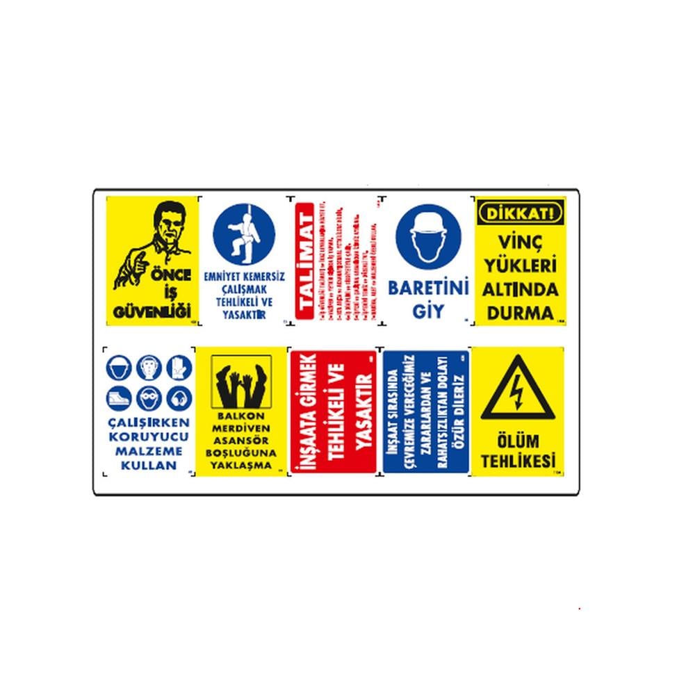 İnşaat İş Güvenliği Levha Seti (10 Lu) resmi