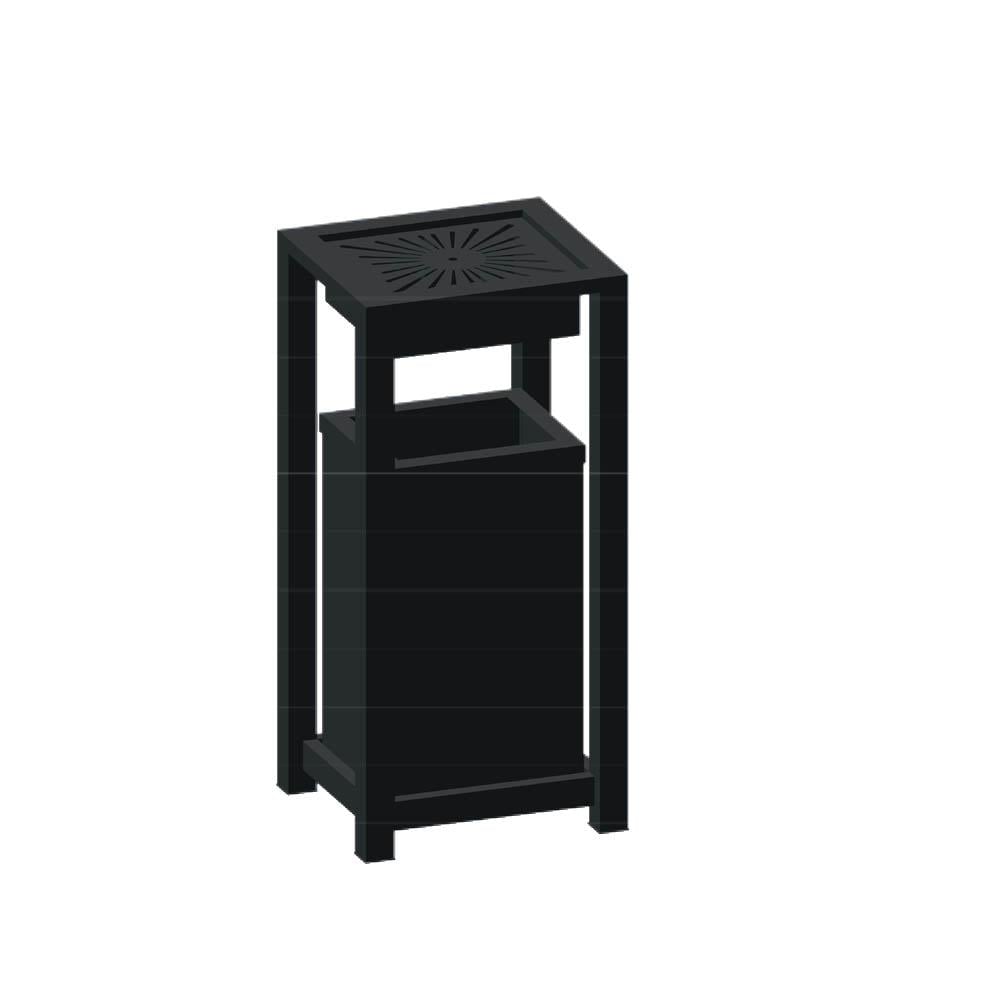 Maxiflow Izgaralı Kafes Tipi Küllüklü Çöp Kovası Siyah 34402 resmi