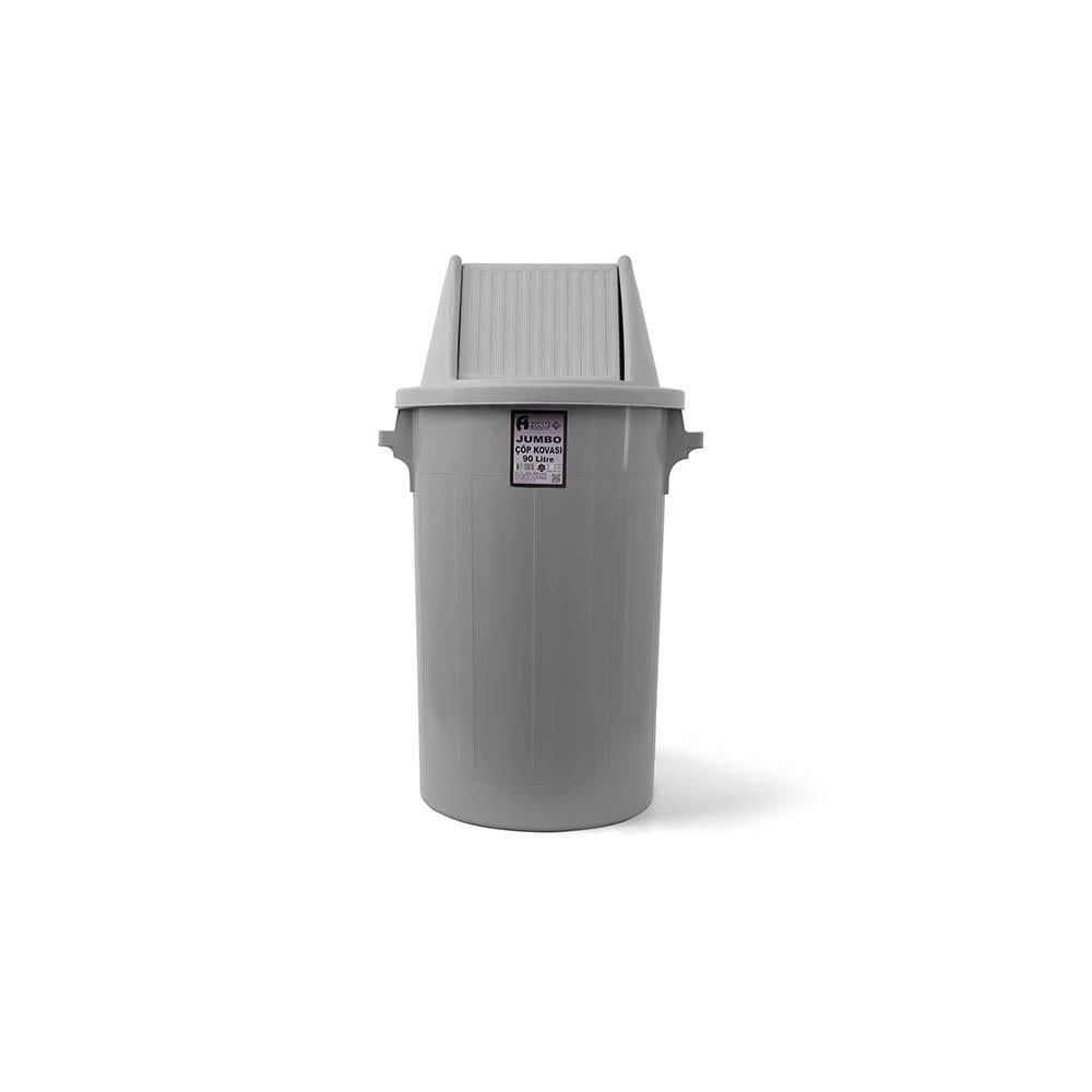 A Form 90 Lt Büfe Tipi Çöp Kovası Gri Bck 101 resmi