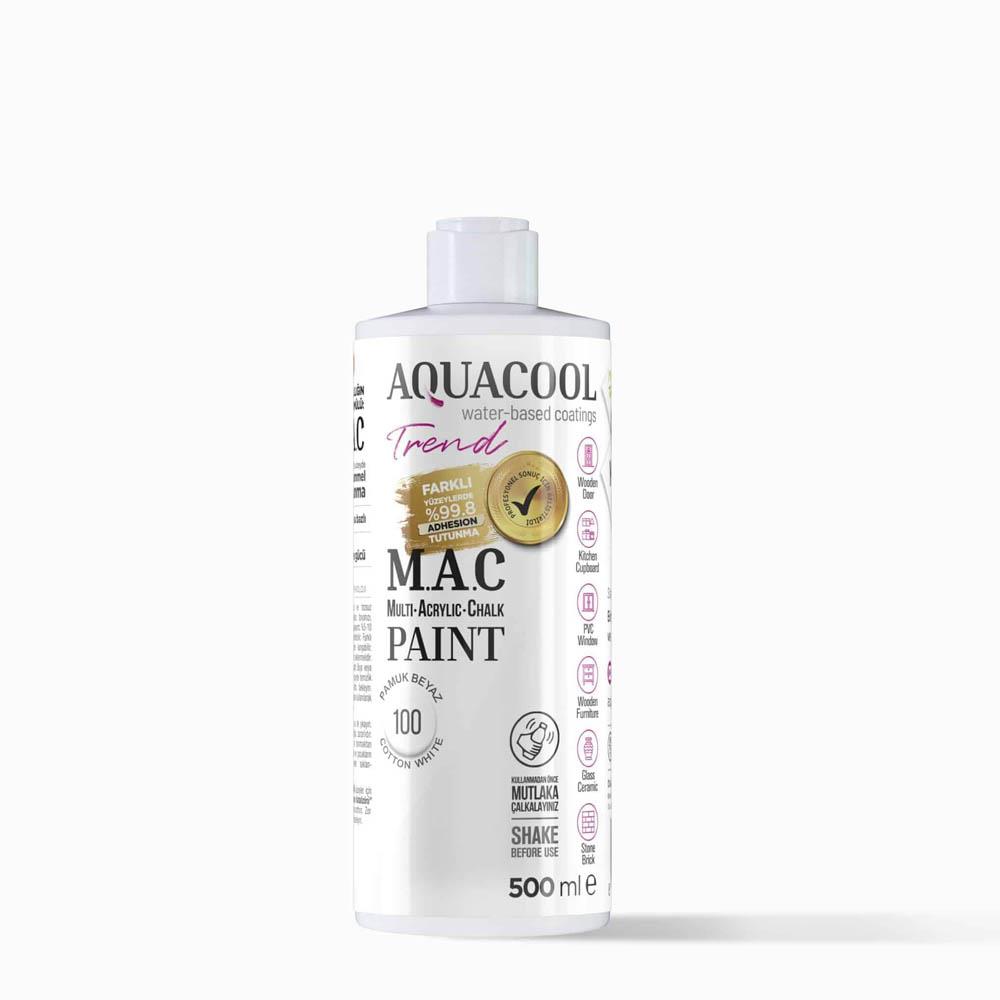 Aquacool Trend Mac Su Bazlı Akrilik Boya 500 Ml Pamuk Beyaz (Trd 100) resmi