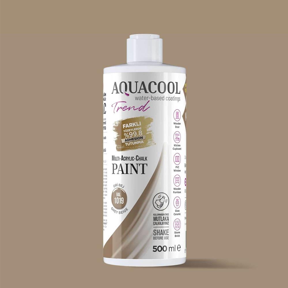 Aquacool Trend Mac Su Bazlı Akrilik Boya 500 Ml Gri Bej (Ral 1019) resmi
