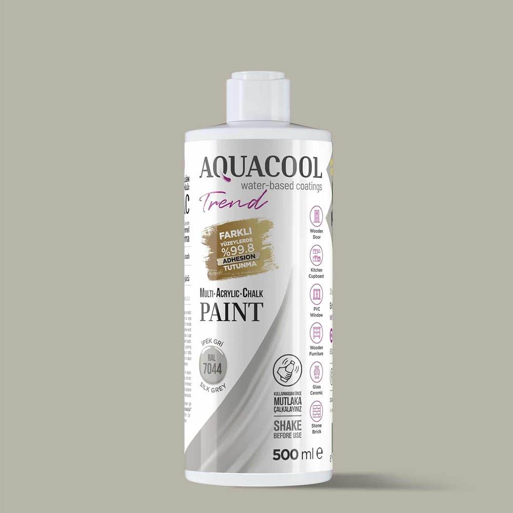 Aquacool Trend Mac Su Bazlı Akrilik Boya 500 Ml İpek Gri (Ral 7044) resmi